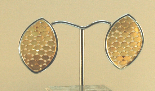 Silber-Clipohrstecker vergoldet navett